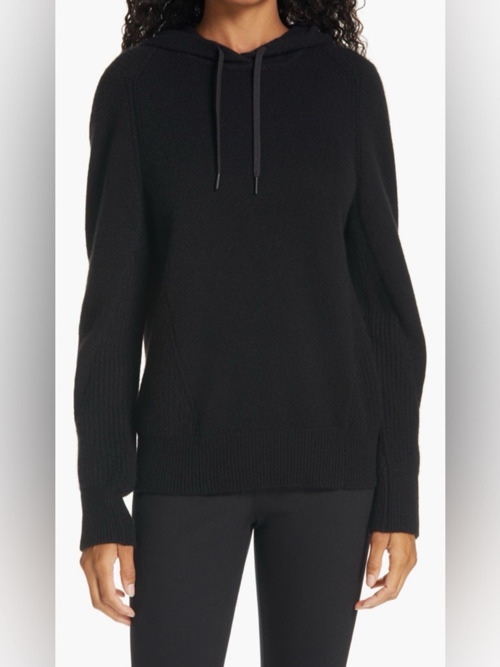 rag & bone Black Crewneck Hoodie Sweater